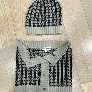 Kids Beenie and Button-down Circle Scarf